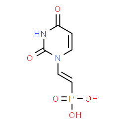 ChemSpider 2D Image | [(E)-2-(2,4-Dioxo-3,4-dihydro-1(2H)-pyrimidinyl)vinyl]phosphonic acid | C6H7N2O5P