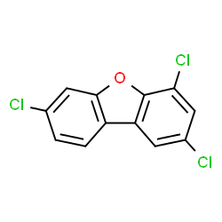 ChemSpider 2D Image | 2,4,7-TRICHLORODIBENZOFURAN | C12H5Cl3O