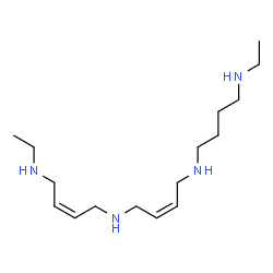 ChemSpider 2D Image | (2Z)-N-Ethyl-N'-[(2Z)-4-{[4-(ethylamino)butyl]amino}-2-buten-1-yl]-2-butene-1,4-diamine | C16H34N4