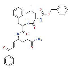 ChemSpider 2D Image | N-[(Benzyloxy)carbonyl]-L-leucyl-N-[(2E,4S)-7-amino-1,7-dioxo-1-phenyl-2-hepten-4-yl]-L-phenylalaninamide | C36H42N4O6