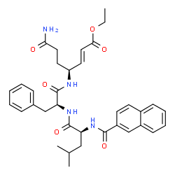ChemSpider 2D Image | N-(2-Naphthoyl)-L-leucyl-N-[(2E,4S)-7-amino-1-ethoxy-1,7-dioxo-2-hepten-4-yl]-L-phenylalaninamide | C35H42N4O6