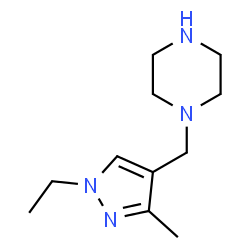 ChemSpider 2D Image | 1-[(1-ethyl-3-methylpyrazol-4-yl)methyl]piperazine | C11H20N4