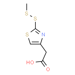 ChemSpider 2D Image | [2-(Methyldisulfanyl)-1,3-thiazol-4-yl]acetic acid | C6H7NO2S3