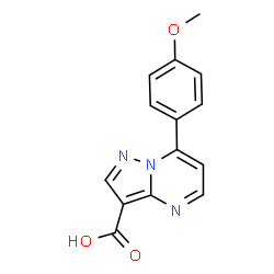 ChemSpider 2D Image | 7-(4-Methoxyphenyl)pyrazolo[1,5-a]pyrimidine-3-carboxylic acid | C14H11N3O3