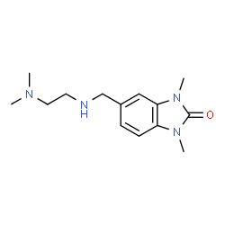 ChemSpider 2D Image | 5-({[2-(Dimethylamino)ethyl]amino}methyl)-1,3-dimethyl-1,3-dihydro-2H-benzimidazol-2-one | C14H22N4O