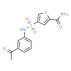ChemSpider 2D Image | 4-[(3-Acetylphenyl)sulfamoyl]-2-thiophenecarboxamide | C13H12N2O4S2