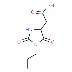 ChemSpider 2D Image | (2,5-Dioxo-1-propyl-4-imidazolidinyl)acetic acid | C8H12N2O4
