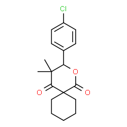 ChemSpider 2D Image | 3-(4-Chlorophenyl)-4,4-dimethyl-2-oxaspiro[5.5]undecane-1,5-dione | C18H21ClO3
