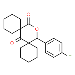 ChemSpider 2D Image | 16-(4-Fluorophenyl)-15-oxadispiro[5.1.5.3]hexadecane-7,14-dione | C21H25FO3