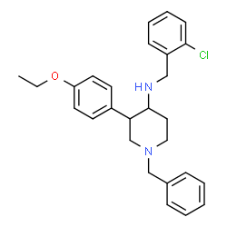 ChemSpider 2D Image | 1-Benzyl-N-(2-chlorobenzyl)-3-(4-ethoxyphenyl)-4-piperidinamine | C27H31ClN2O