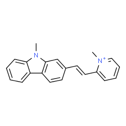 ChemSpider 2D Image | 1-Methyl-2-[(E)-2-(9-methyl-9H-carbazol-2-yl)vinyl]pyridinium | C21H19N2