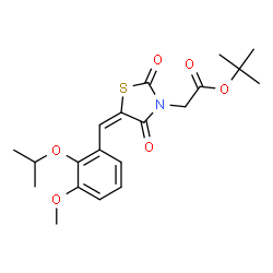 ChemSpider 2D Image | 2-Methyl-2-propanyl [(5E)-5-(2-isopropoxy-3-methoxybenzylidene)-2,4-dioxo-1,3-thiazolidin-3-yl]acetate | C20H25NO6S