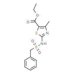 ChemSpider 2D Image | Ethyl 2-[(benzylsulfonyl)amino]-4-methyl-1,3-thiazole-5-carboxylate | C14H16N2O4S2