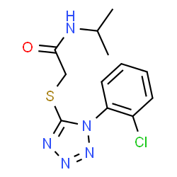 ChemSpider 2D Image | 2-{[1-(2-Chlorophenyl)-1H-tetrazol-5-yl]sulfanyl}-N-isopropylacetamide | C12H14ClN5OS