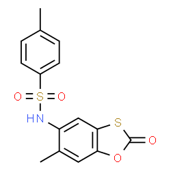 ChemSpider 2D Image | 4-Methyl-N-(6-methyl-2-oxo-1,3-benzoxathiol-5-yl)benzenesulfonamide | C15H13NO4S2