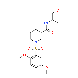 ChemSpider 2D Image | 1-[(2,5-Dimethoxyphenyl)sulfonyl]-N-(1-methoxy-2-propanyl)-3-piperidinecarboxamide | C18H28N2O6S