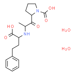 ChemSpider 2D Image | 2-[N-(1-Carboxy-3-phenylpropyl)alanyl]-1-pyrrolidinecarboxylic acid dihydrate | C18H28N2O7