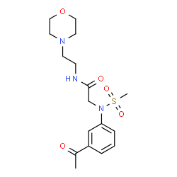 ChemSpider 2D Image | N~2~-(3-Acetylphenyl)-N~2~-(methylsulfonyl)-N-[2-(4-morpholinyl)ethyl]glycinamide | C17H25N3O5S