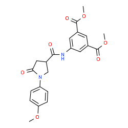 ChemSpider 2D Image | Dimethyl 5-({[1-(4-methoxyphenyl)-5-oxo-3-pyrrolidinyl]carbonyl}amino)isophthalate | C22H22N2O7