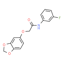 ChemSpider 2D Image | 2-(1,3-Benzodioxol-5-yloxy)-N-(3-fluorophenyl)acetamide | C15H12FNO4
