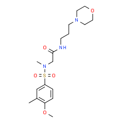 ChemSpider 2D Image | N~2~-[(4-Methoxy-3-methylphenyl)sulfonyl]-N~2~-methyl-N-[3-(4-morpholinyl)propyl]glycinamide | C18H29N3O5S