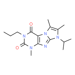ChemSpider 2D Image | 8-Isopropyl-1,6,7-trimethyl-3-propyl-1H,8H-imidazo[2,1-f]purine-2,4-dione | C16H23N5O2