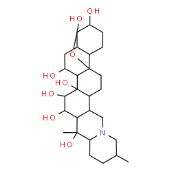 ChemSpider 2D Image | 20,24-Dimethyl-11-oxa-18-azaheptacyclo[13.12.0.0~2,12~.0~5,10~.0~6,12~.0~16,25~.0~18,23~]heptacosane-1,3,9,10,24,26,27-heptol | C27H43NO8