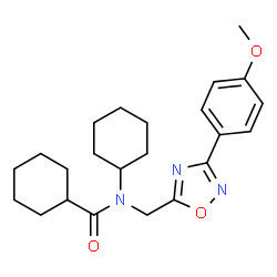 ChemSpider 2D Image | N-Cyclohexyl-N-{[3-(4-methoxyphenyl)-1,2,4-oxadiazol-5-yl]methyl}cyclohexanecarboxamide | C23H31N3O3