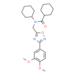 ChemSpider 2D Image | N-Cyclohexyl-N-{[3-(3,4-dimethoxyphenyl)-1,2,4-oxadiazol-5-yl]methyl}cyclohexanecarboxamide | C24H33N3O4