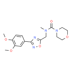 ChemSpider 2D Image | N-{[3-(3,4-Dimethoxyphenyl)-1,2,4-oxadiazol-5-yl]methyl}-N-methyl-4-morpholinecarboxamide | C17H22N4O5