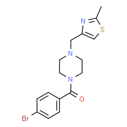 ChemSpider 2D Image | (4-Bromo-phenyl)-[4-(2-methyl-thiazol-4-ylmethyl)-piperazin-1-yl]-methanone | C16H18BrN3OS