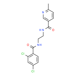ChemSpider 2D Image | N-{2-[(2,4-Dichlorobenzoyl)amino]ethyl}-6-methylnicotinamide | C16H15Cl2N3O2