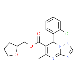 ChemSpider 2D Image | Tetrahydro-2-furanylmethyl 7-(2-chlorophenyl)-5-methyl-1,7-dihydro[1,2,4]triazolo[1,5-a]pyrimidine-6-carboxylate | C18H19ClN4O3