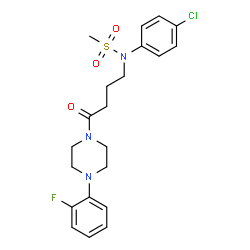 ChemSpider 2D Image | N-(4-Chlorophenyl)-N-{4-[4-(2-fluorophenyl)-1-piperazinyl]-4-oxobutyl}methanesulfonamide | C21H25ClFN3O3S
