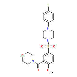 ChemSpider 2D Image | (5-{[4-(4-Fluorophenyl)-1-piperazinyl]sulfonyl}-2-methoxyphenyl)(4-morpholinyl)methanone | C22H26FN3O5S