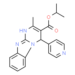 ChemSpider 2D Image | Isopropyl 2-methyl-4-(4-pyridinyl)-1,4-dihydropyrimido[1,2-a]benzimidazole-3-carboxylate | C20H20N4O2