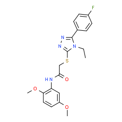 ChemSpider 2D Image | N-(2,5-Dimethoxyphenyl)-2-{[4-ethyl-5-(4-fluorophenyl)-4H-1,2,4-triazol-3-yl]sulfanyl}acetamide | C20H21FN4O3S