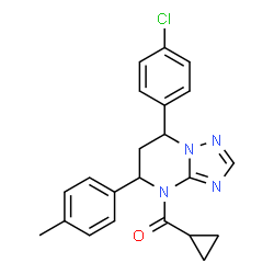 ChemSpider 2D Image | [7-(4-Chlorophenyl)-5-(4-methylphenyl)-6,7-dihydro[1,2,4]triazolo[1,5-a]pyrimidin-4(5H)-yl](cyclopropyl)methanone | C22H21ClN4O
