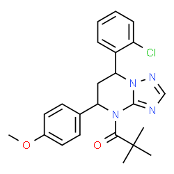 ChemSpider 2D Image | 1-[7-(2-Chlorophenyl)-5-(4-methoxyphenyl)-6,7-dihydro[1,2,4]triazolo[1,5-a]pyrimidin-4(5H)-yl]-2,2-dimethyl-1-propanone | C23H25ClN4O2
