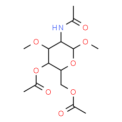 ChemSpider 2D Image | Methyl 2-acetamido-4,6-di-O-acetyl-2-deoxy-3-O-methylhexopyranoside | C14H23NO8