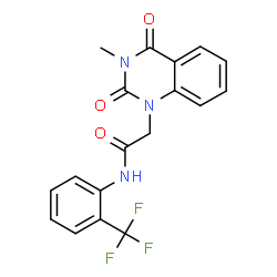 ChemSpider 2D Image | 2-(3-Methyl-2,4-dioxo-3,4-dihydro-1(2H)-quinazolinyl)-N-[2-(trifluoromethyl)phenyl]acetamide | C18H14F3N3O3