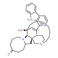 ChemSpider 2D Image | (1R,2R,12R,13S,16Z)-25-(9H-beta-Carbolin-1-yl)-13-hydroxy-11,22-diazapentacyclo[11.11.2.1~2,22~.0~2,12~.0~4,11~]heptacosa-16,25-dien-7-one | C36H44N4O2