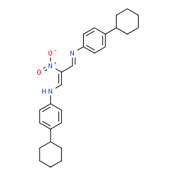 ChemSpider 2D Image | N,N'-[(1Z,3E)-2-Nitroprop-1-en-1-yl-3-ylidene]bis(4-cyclohexylaniline) | C27H33N3O2
