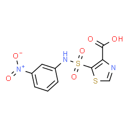 ChemSpider 2D Image | 5-[(3-Nitrophenyl)sulfamoyl]-1,3-thiazole-4-carboxylic acid | C10H7N3O6S2