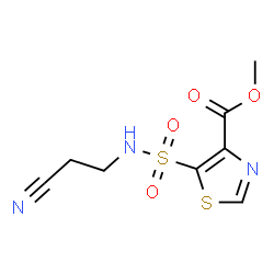 ChemSpider 2D Image | Methyl 5-[(2-cyanoethyl)sulfamoyl]-1,3-thiazole-4-carboxylate | C8H9N3O4S2