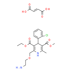 ChemSpider 2D Image | 3-Ethyl 5-methyl 2-[(2-aminoethoxy)methyl]-4-(2-chlorophenyl)-6-methyl-1,4-dihydro-3,5-pyridinedicarboxylate (2E)-2-butenedioate (1:1) | C24H29ClN2O9