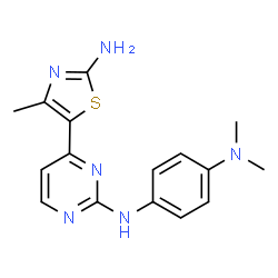 ChemSpider 2D Image | N'-[4-(2-Amino-4-methyl-1,3-thiazol-5-yl)-2-pyrimidinyl]-N,N-dimethyl-1,4-benzenediamine | C16H18N6S