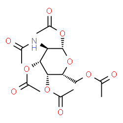 ChemSpider 2D Image | 2-Acetamido-1,3,4,6-tetra-O-acetyl-2-deoxy-beta-D-galactopyranose | C16H23NO10