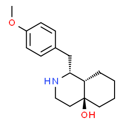 ChemSpider 2D Image | (1R,4aS,8aS)-1-(4-Methoxybenzyl)octahydro-4a(2H)-isoquinolinol | C17H25NO2
