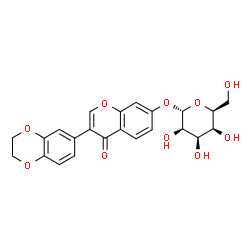 ChemSpider 2D Image | 3-(2,3-Dihydro-1,4-benzodioxin-6-yl)-4-oxo-4H-chromen-7-yl alpha-L-talopyranoside | C23H22O10